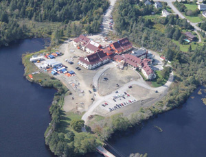 Aerial shot of the Villa