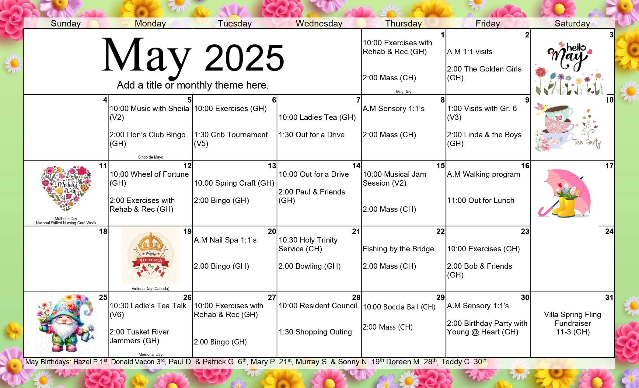 Recreation Calendar